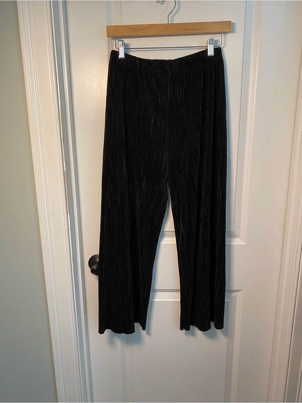 silence + noise Black Pleated Wide-Leg Flowy Pants